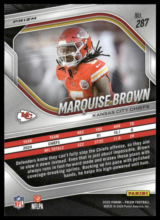 Marquise Brown 2025 Panini Prizm #287 Red White and Blue