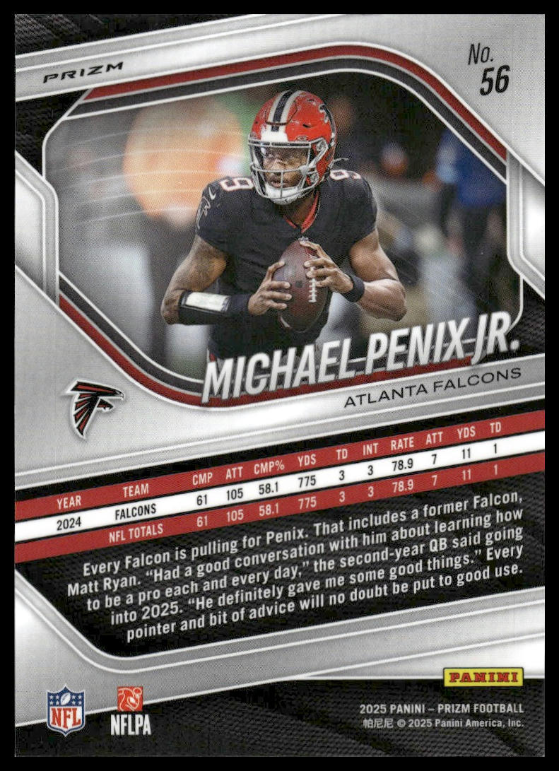 Michael Penix Jr. 2025 Panini Prizm #56 Silver