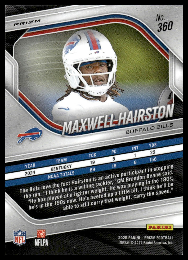 Maxwell Hairston 2025 Panini Prizm #360 Silver