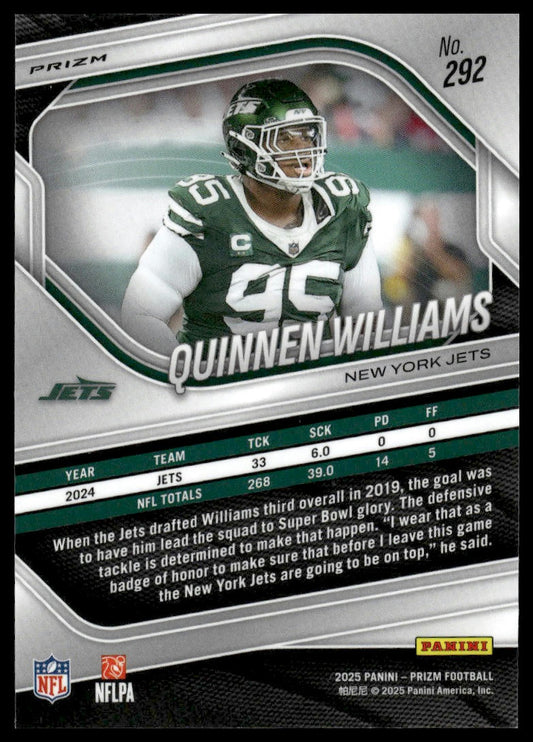 Quinnen Williams 2025 Panini Prizm #292 Hyper