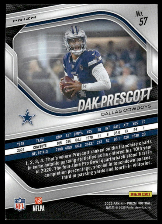 Dak Prescott 2025 Panini Prizm #57 Purple