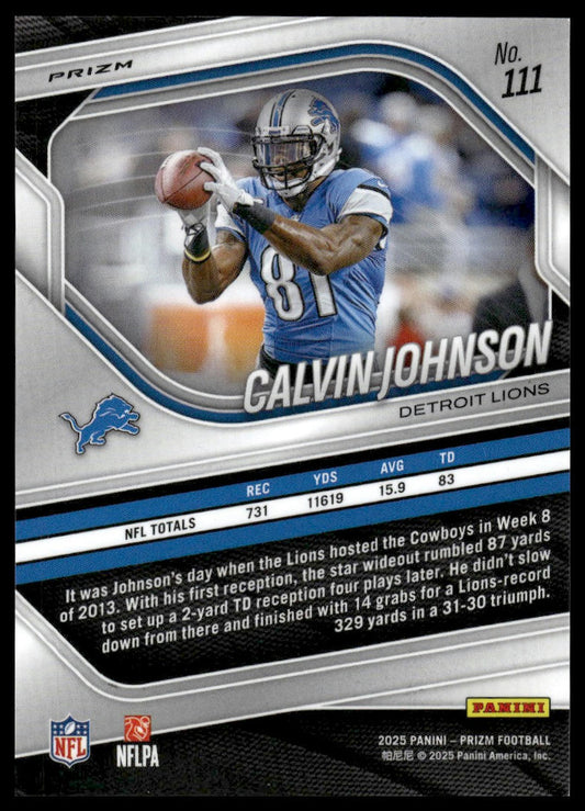 Calvin Johnson 2025 Panini Prizm #111 Silver