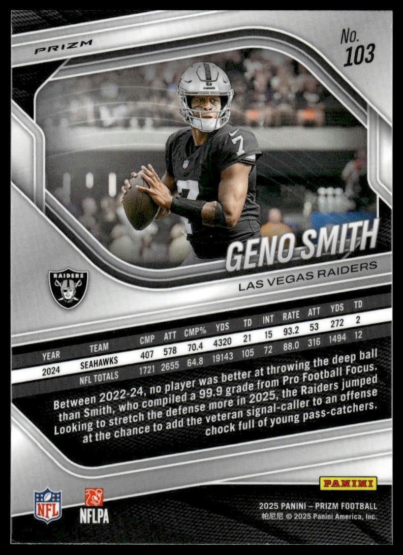 Geno Smith 2025 Panini Prizm #103 Green Wave