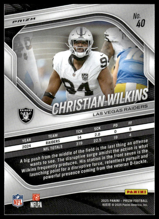 Christian Wilkins 2025 Panini Prizm #40 Green Wave