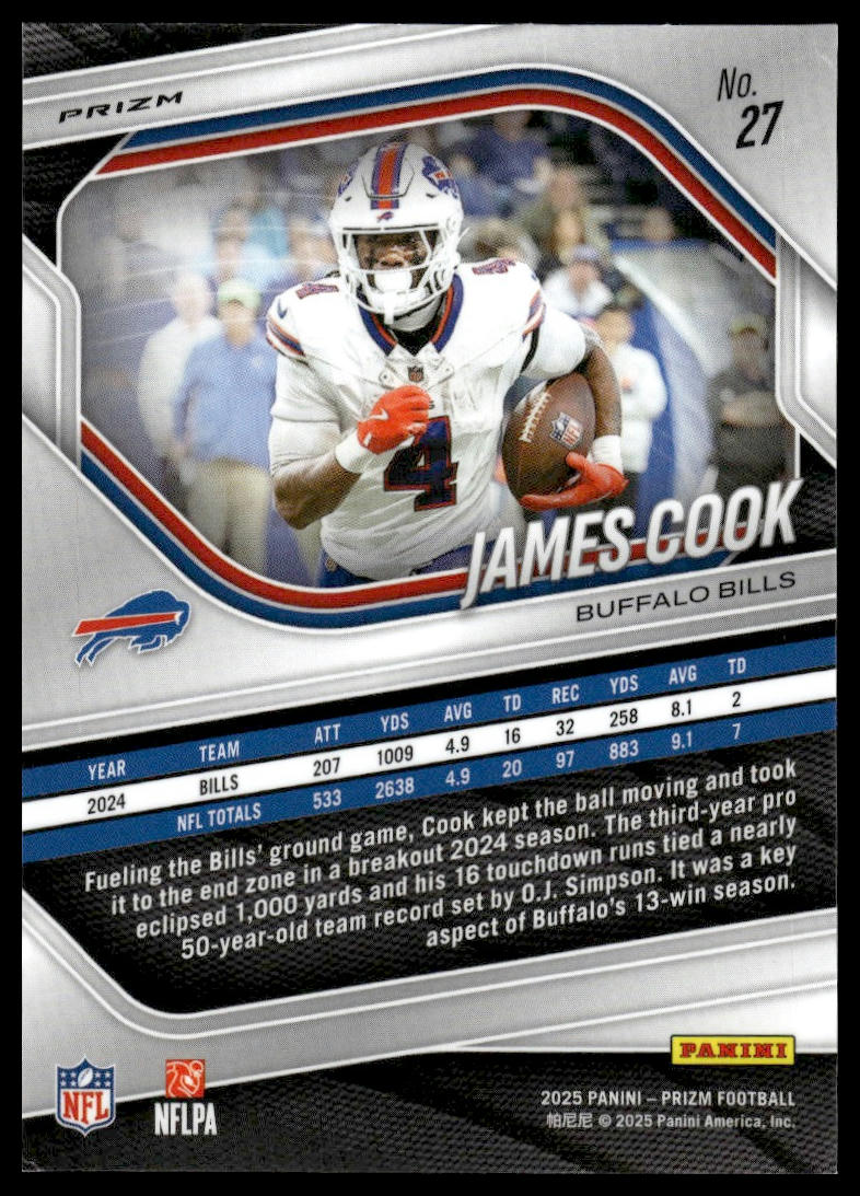 James Cook 2025 Panini Prizm #27 Red Flash