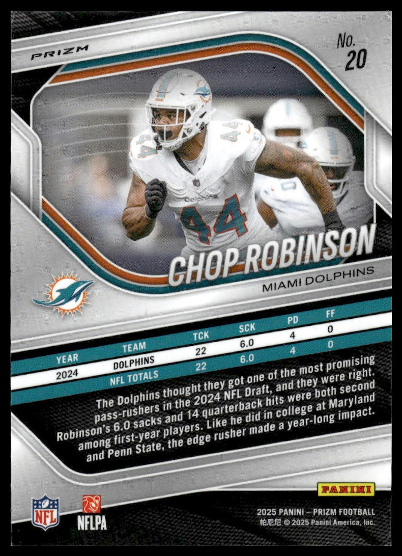 Chop Robinson 2025 Panini Prizm #20 Red White and Blue