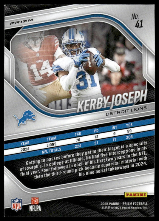 Kerby Joseph 2025 Panini Prizm #41 Red White and Blue