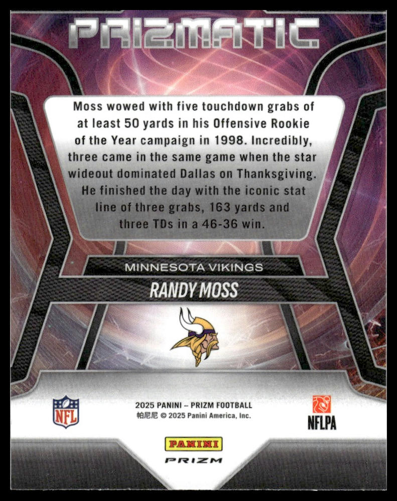 Randy Moss 2025 Panini Prizm #2 Prizmatic