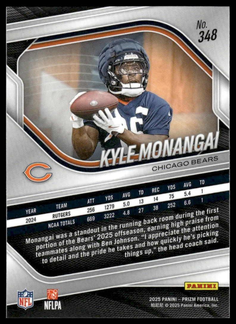 Kyle Monangai 2025 Panini Prizm #348 Pink