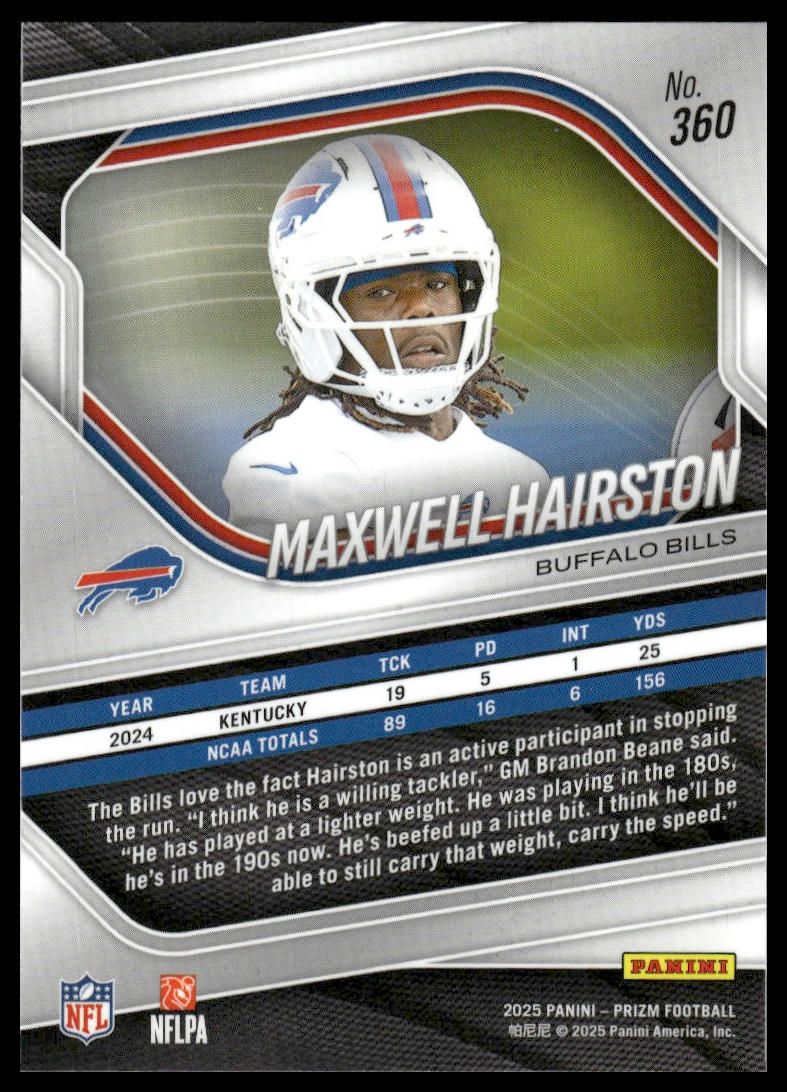 Maxwell Hairston 2025 Panini Prizm #360 Silver