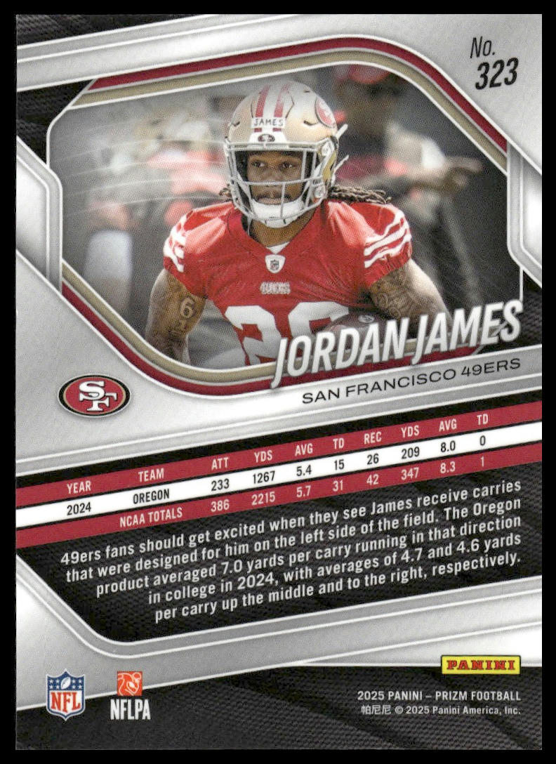 Jordan James 2025 Panini Prizm #323 Orange Ice