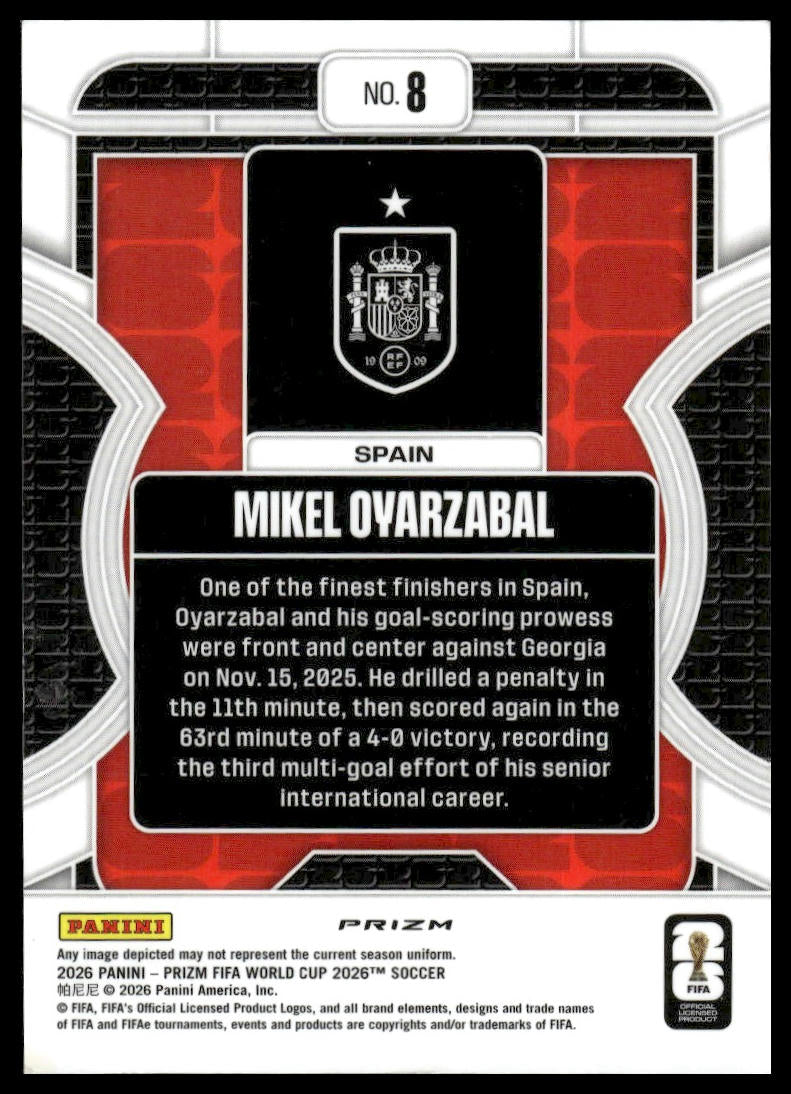 2026 Panini Prizm FIFA World Cup #8 Mikel Oyarzabal Phenomenon