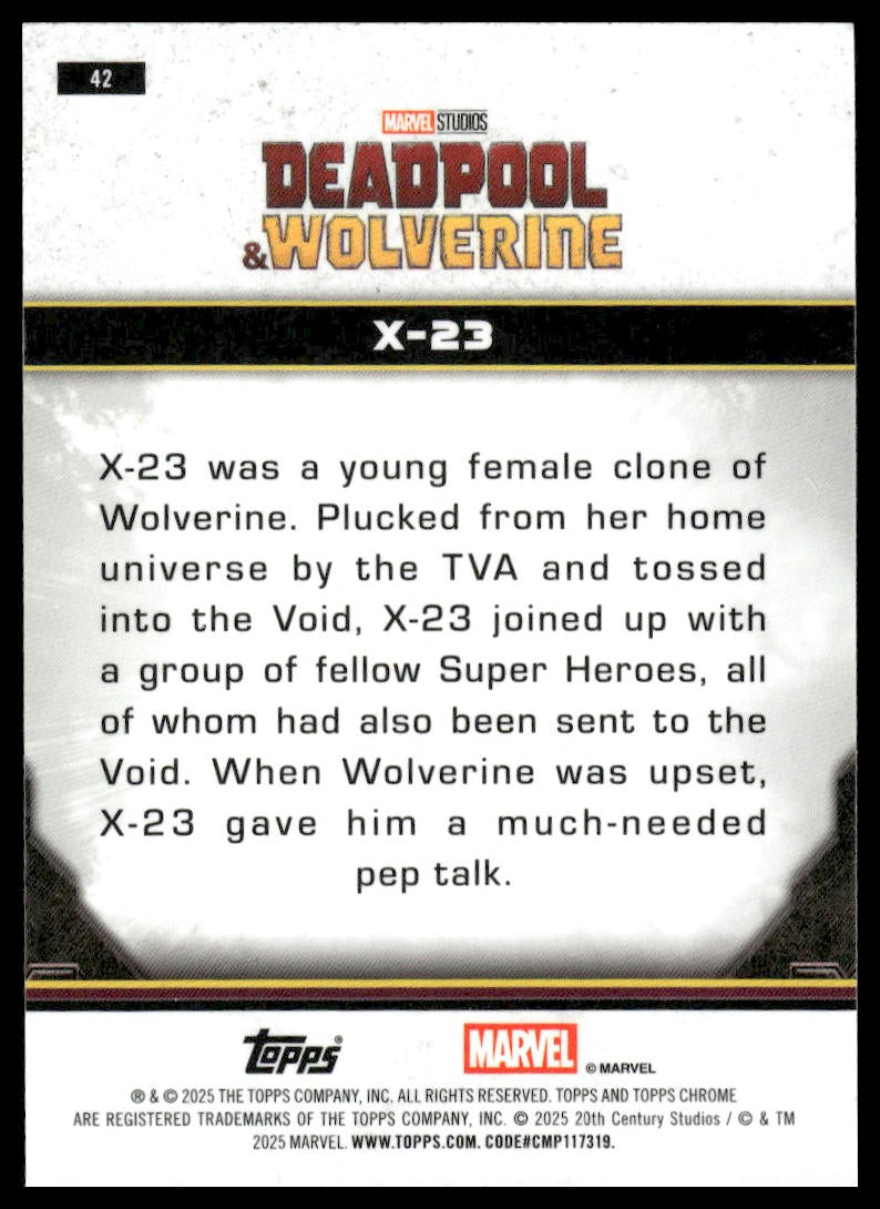 2025 Topps Chrome Deadpool #42 X-23