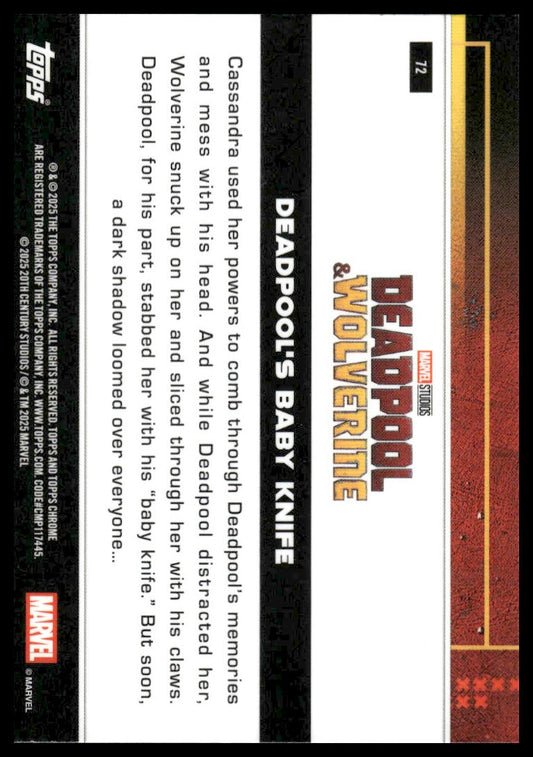 2025 Topps Chrome Deadpool #72 Deadpool's Baby Knife