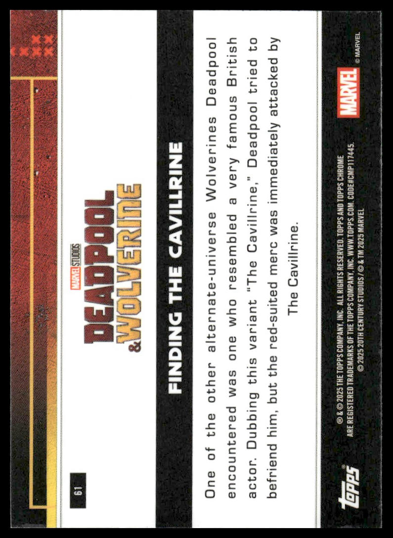2025 Topps Chrome Deadpool #61 Finding the Cavillrine