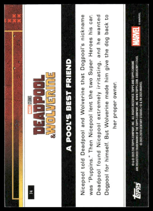 2025 Topps Chrome Deadpool #74 A Pool's Best Friend