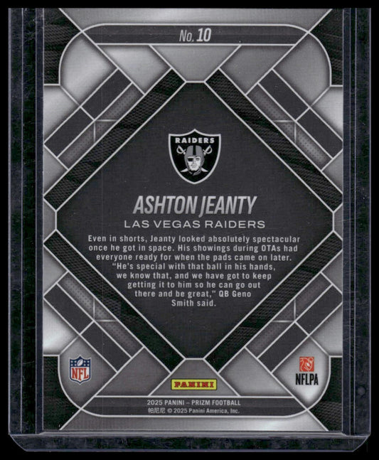 2025 Panini Prizm Football #10 Ashton Jeanty Silver Prizm Emergent