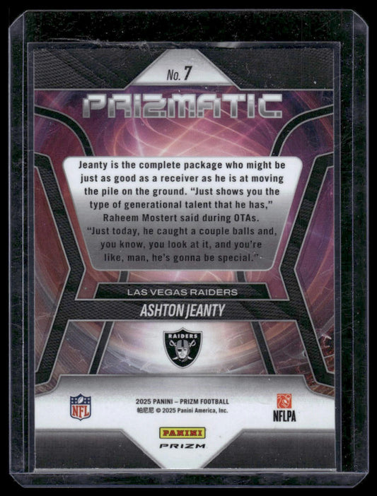 2025 Panini Prizm Football #7 Ashton Jeanty Green Prizm Prizmatic