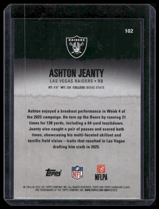 2025 Topps Signature Class #102 Ashton Jeanty Blue & Yellow