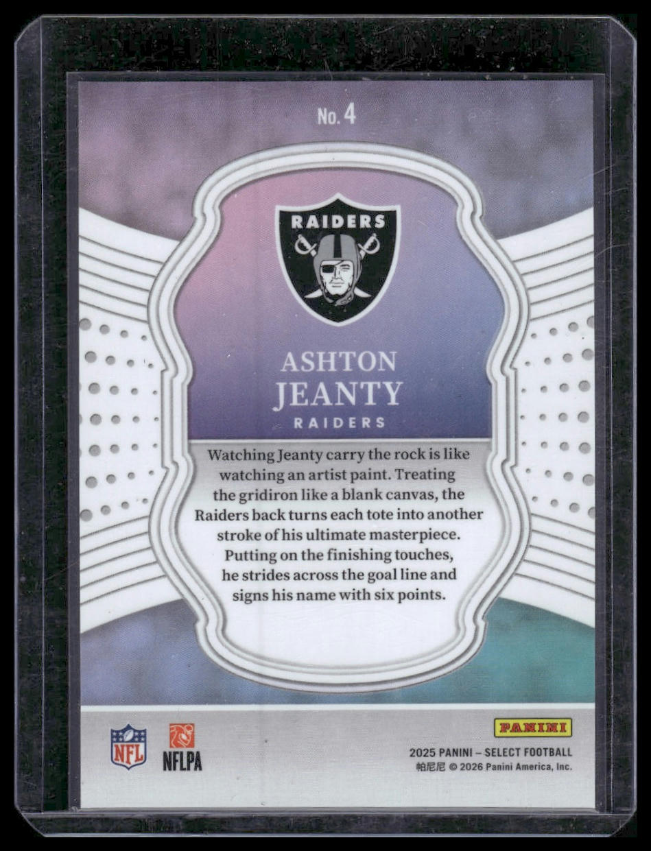 2025 Panini Select Football #4 Ashton Jeanty Select Certified