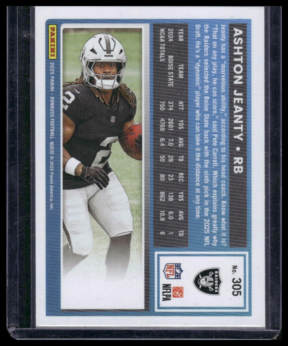 2025 Panini Donruss Football #305 Ashton Jeanty