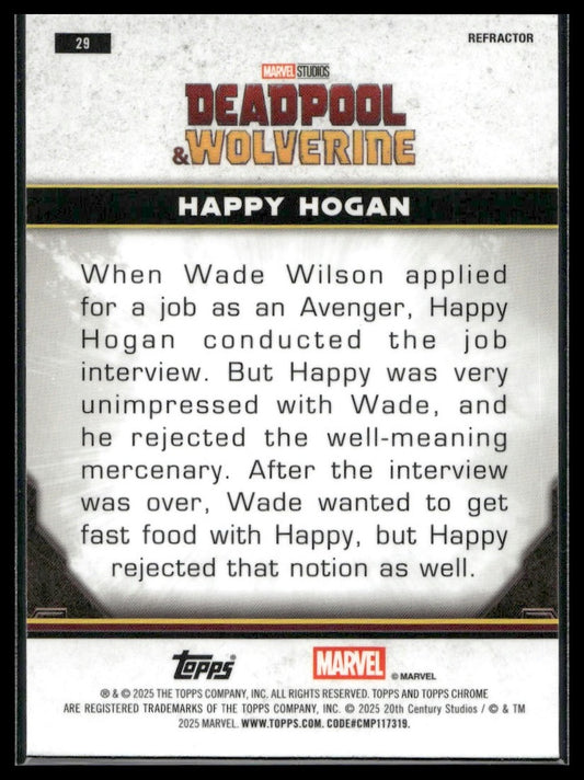 2025 Topps Chrome Marvel Deadpool #29 Happy Hogan Refractor