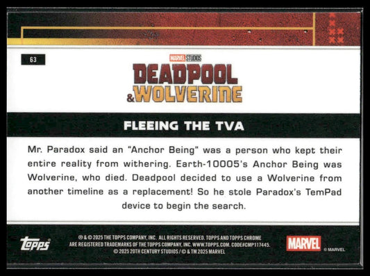 2025 Topps Chrome Marvel Deadpool #63 Fleeing the TVA