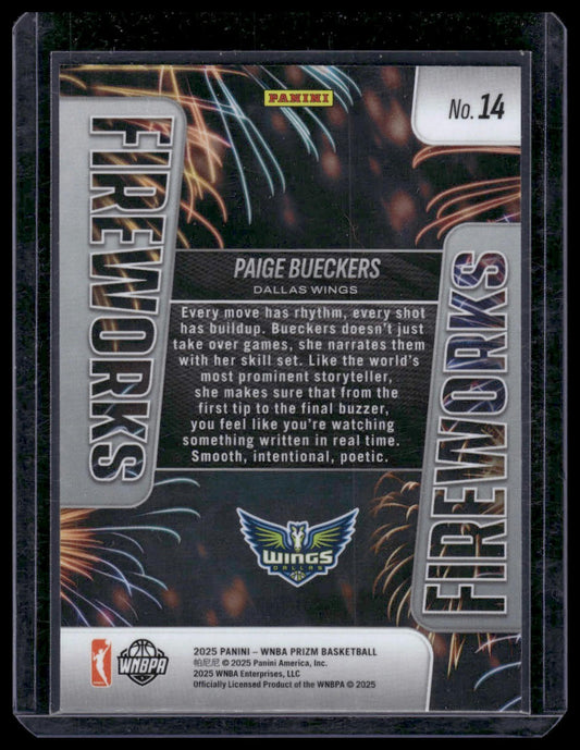 2025 Panini Prizm WNBA #14 Paige Bueckers Fireworks