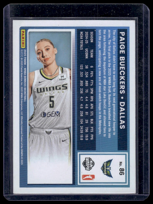 2025 Panini Donruss WNBA #86 Paige Bueckers Rated Rookie