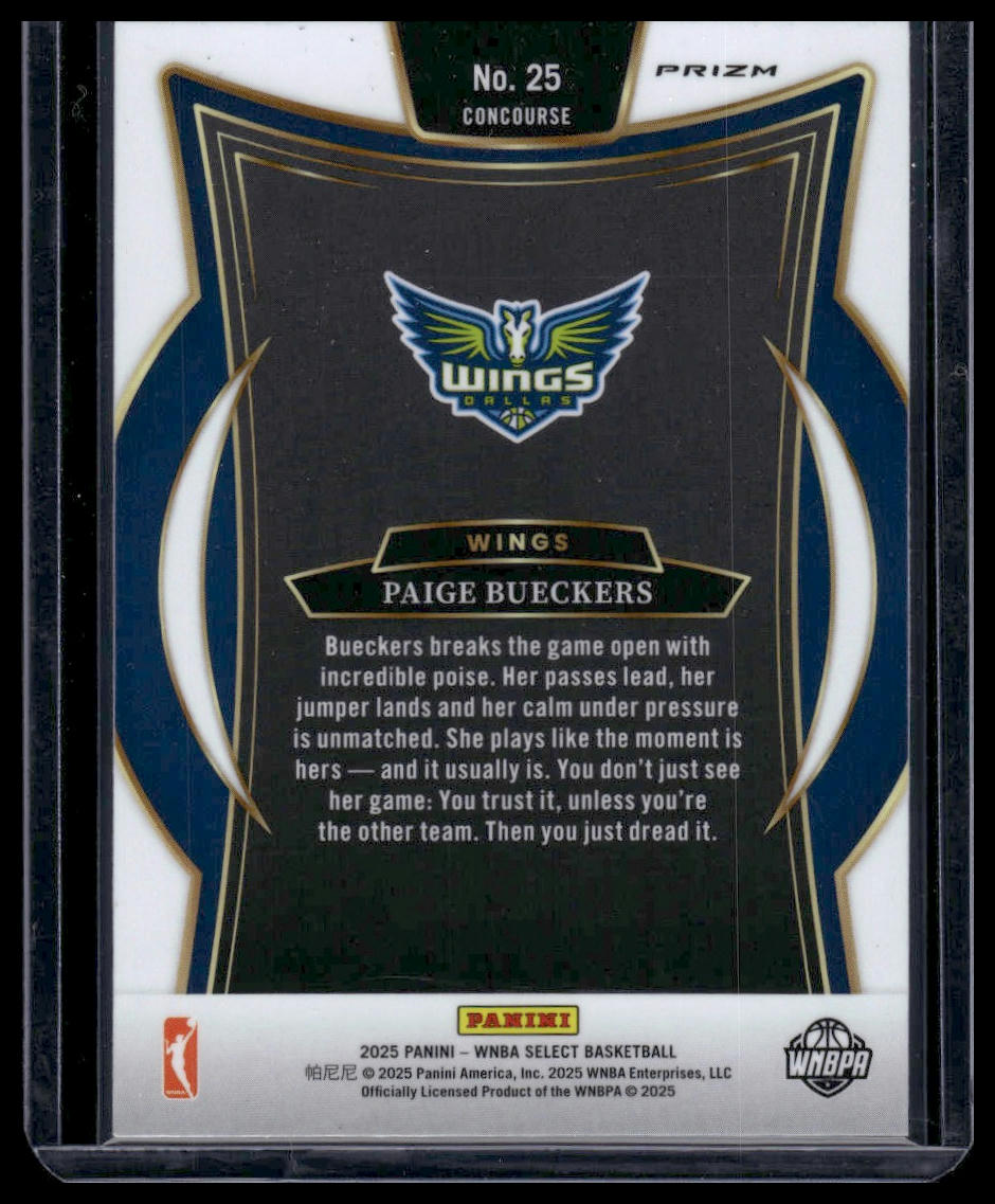 2025 Panini Select WNBA #25 Paige Bueckers Silver