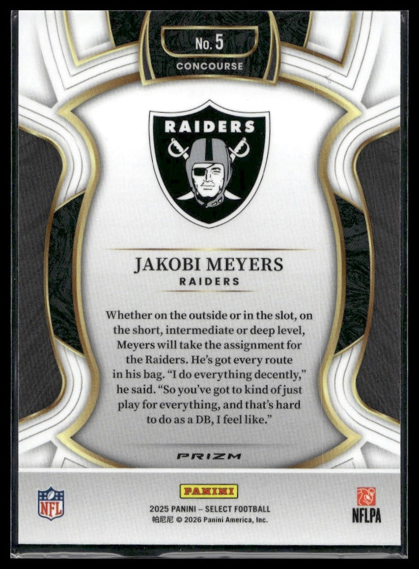 2025 Panini Select Football #5 Jakobi Meyers Tri-Color