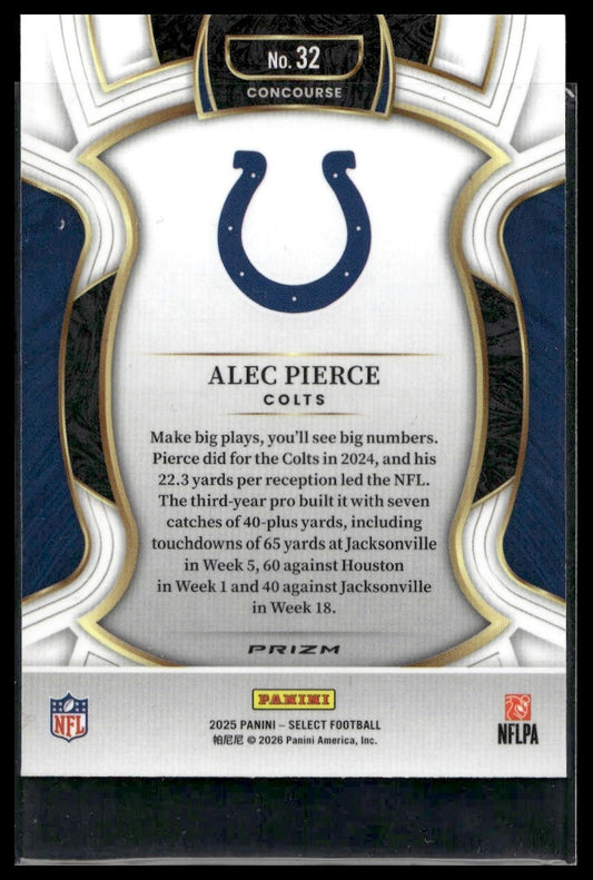 2025 Panini Select Football #32 Alec Pierce Tri-Color