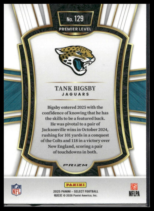 2025 Panini Select Football #129 Tank Bigsby Red & Blue Shock Prizm