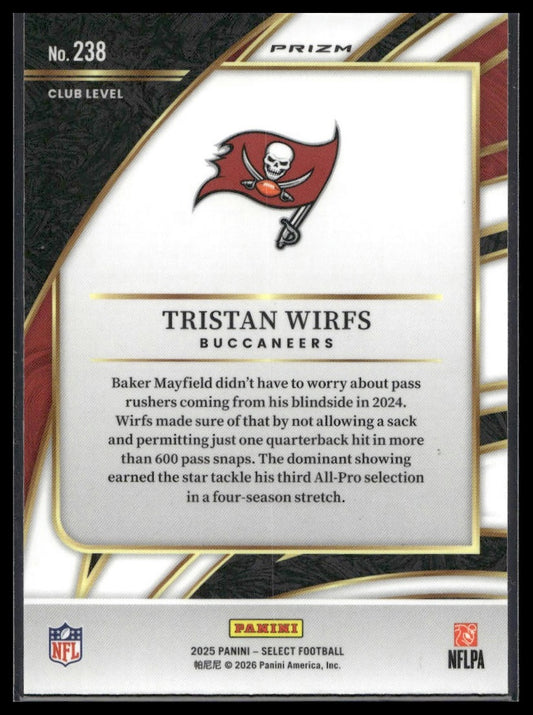 2025 Panini Select Football #238 Tristan Wirfs Copper Shock Prizm