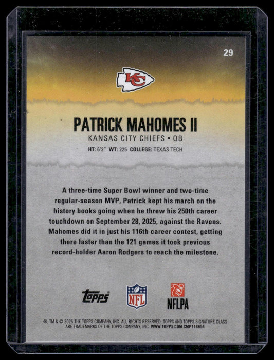 2025 Topps Signature Series Football #29 Patrick Mahomes II