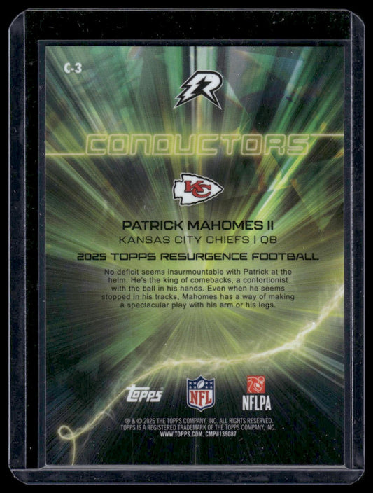 2025 Topps Resurgence Football #C-3 Patrick Mahomes II Conductors
