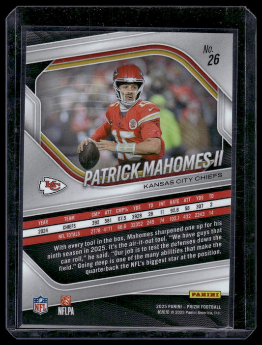 2025 Panini Prizm Football #26 Patrick Mahomes II