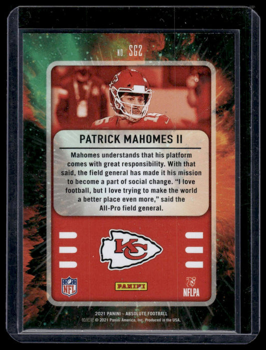 2021 Panini Absolute Football #SG2 Patrick Mahomes II Star Gazing