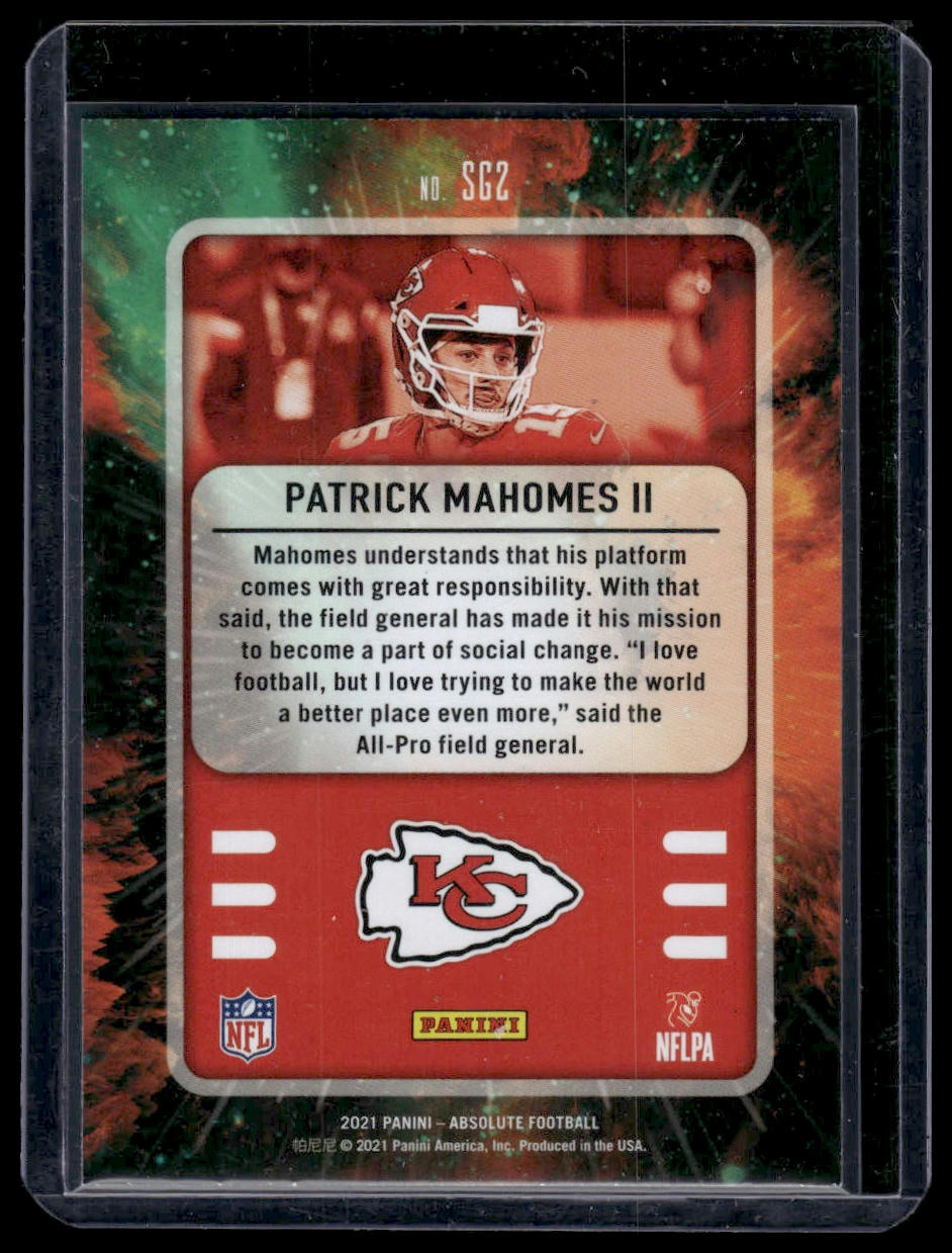 2021 Panini Absolute Football #SG2 Patrick Mahomes II Star Gazing