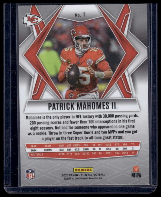 2025 Panini Phoenix Football #1 Patrick Mahomes II