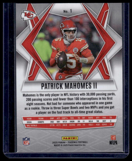 2025 Panini Phoenix Football #1 Patrick Mahomes II