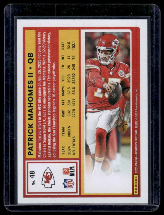 2025 Panini Donruss Football #48 Patrick Mahomes II