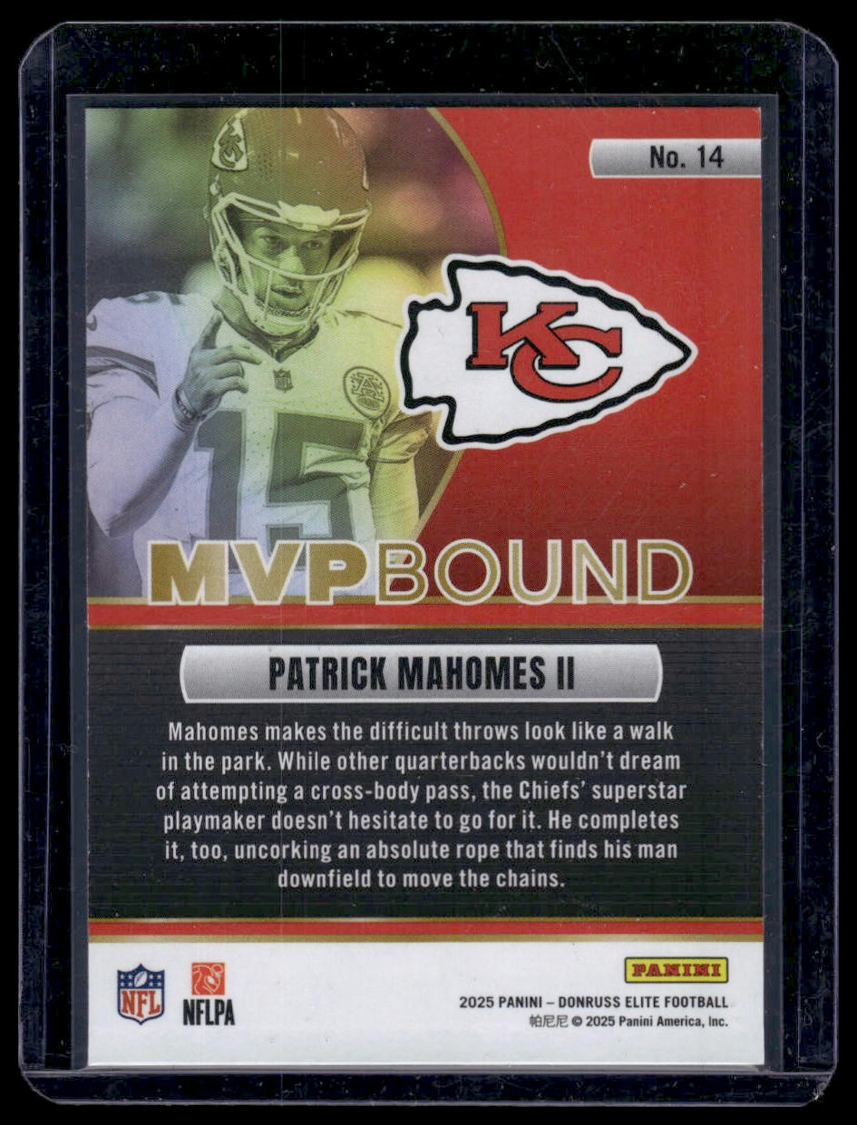 2025 Panini Donruss Elite Football #14 Patrick Mahomes II MVP Bound