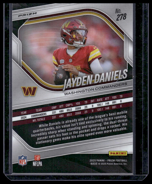 2025 Panini Prizm Football #278 Jayden Daniels White Disco