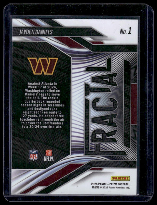 2025 Panini Prizm Football #1 Jayden Daniels No Huddle Fractal