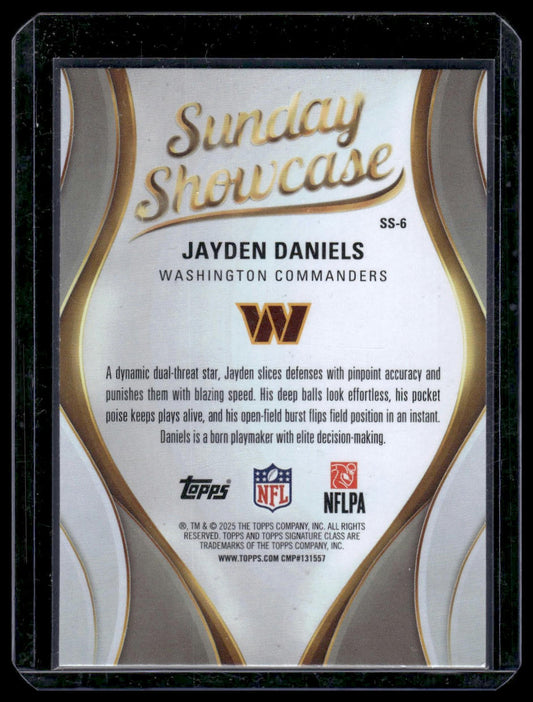 2025 Topps Signature Class Football #SS-6 Jayden Daniels Sunday Showcase