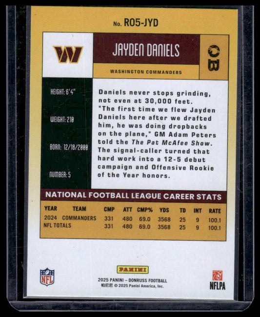 2025 Panini Donruss Football #R05-JYD Jayden Daniels Retro 2005