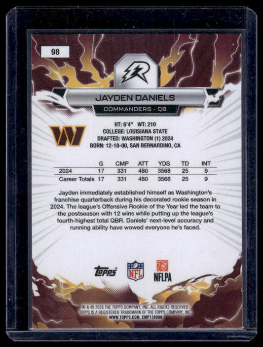 2024 Topps Resurgence Football #98 Jayden Daniels Spark Spark Red/Gold