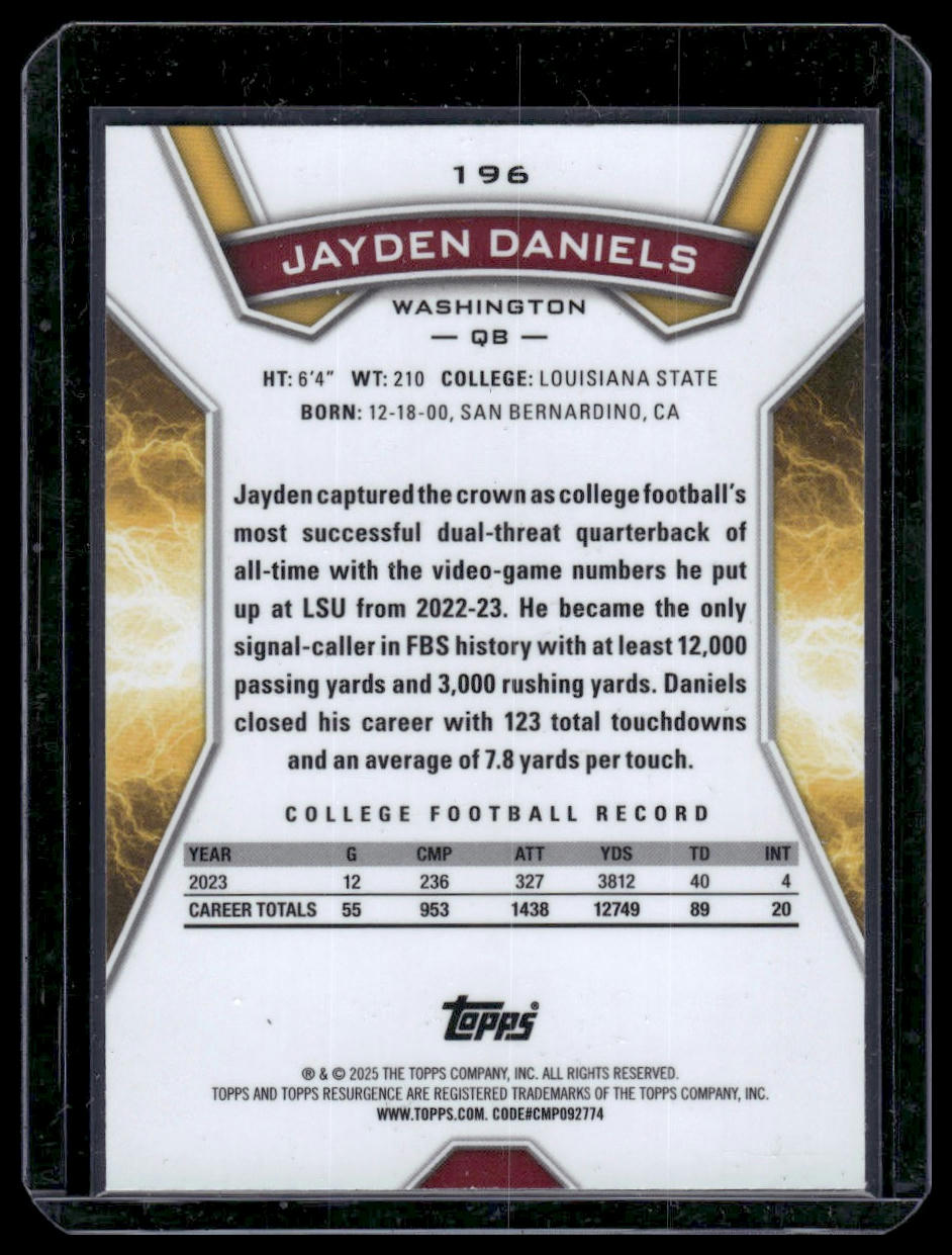 2024 Topps Resurgence Football #196 Jayden Daniels