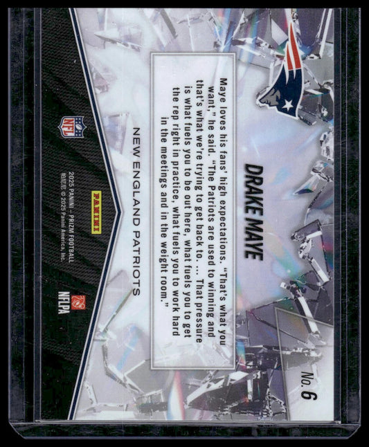 2025 Panini Prizm Football #6 Drake Maye Prizm Break